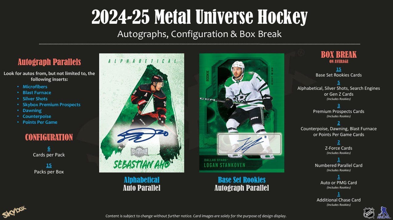 2024-25 Upper Deck Skybox Metal Universe Hockey Hobby Balíček - Obrázek 3