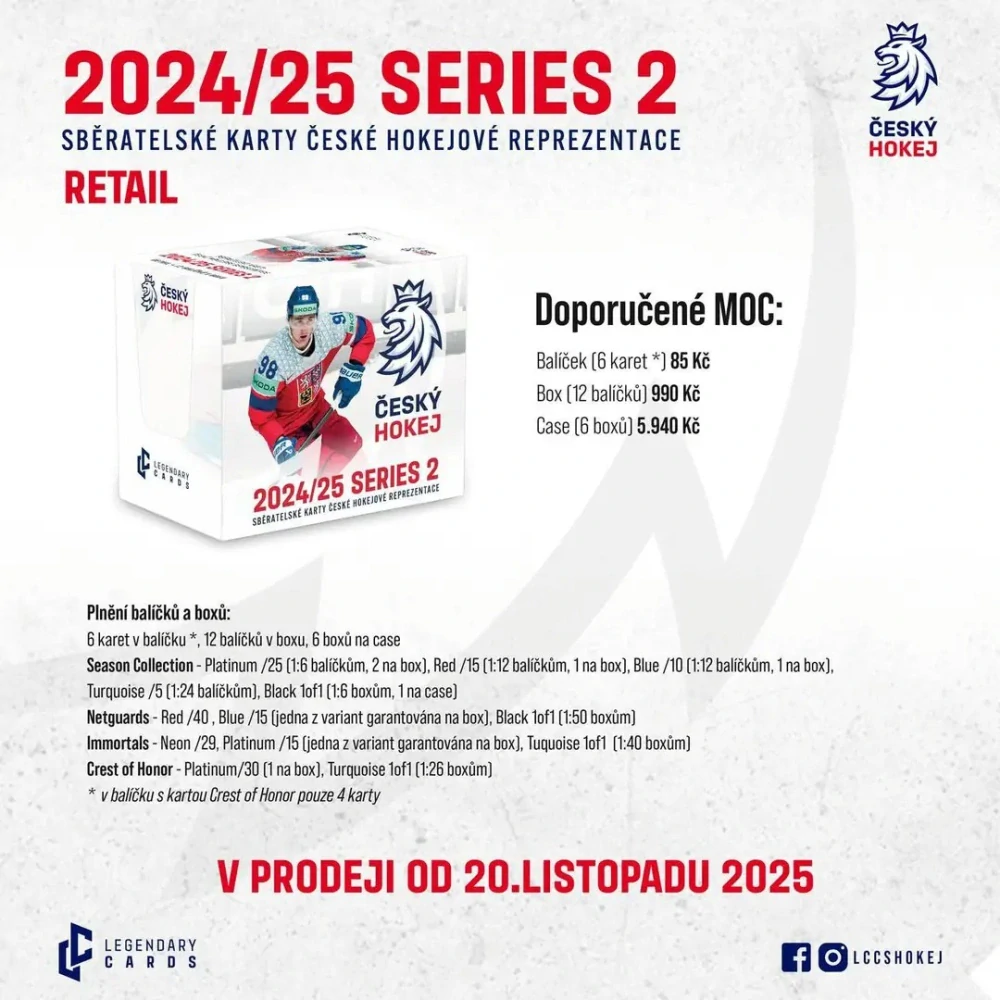 2024-25 LC Český Hokej Series 2 Retail Hockey Balíček - Obrázek 3