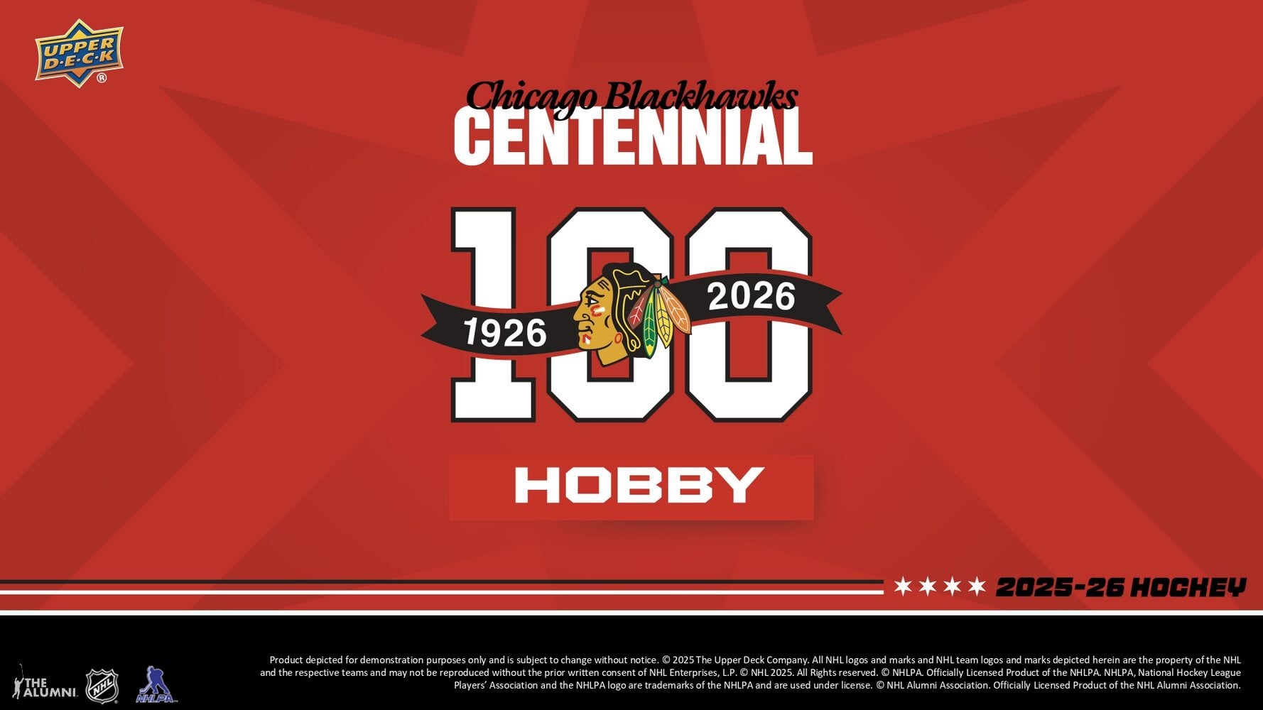 2025-26 Upper Deck Chicago Blackhawks Centennial Hobby Balíček - Obrázek 3